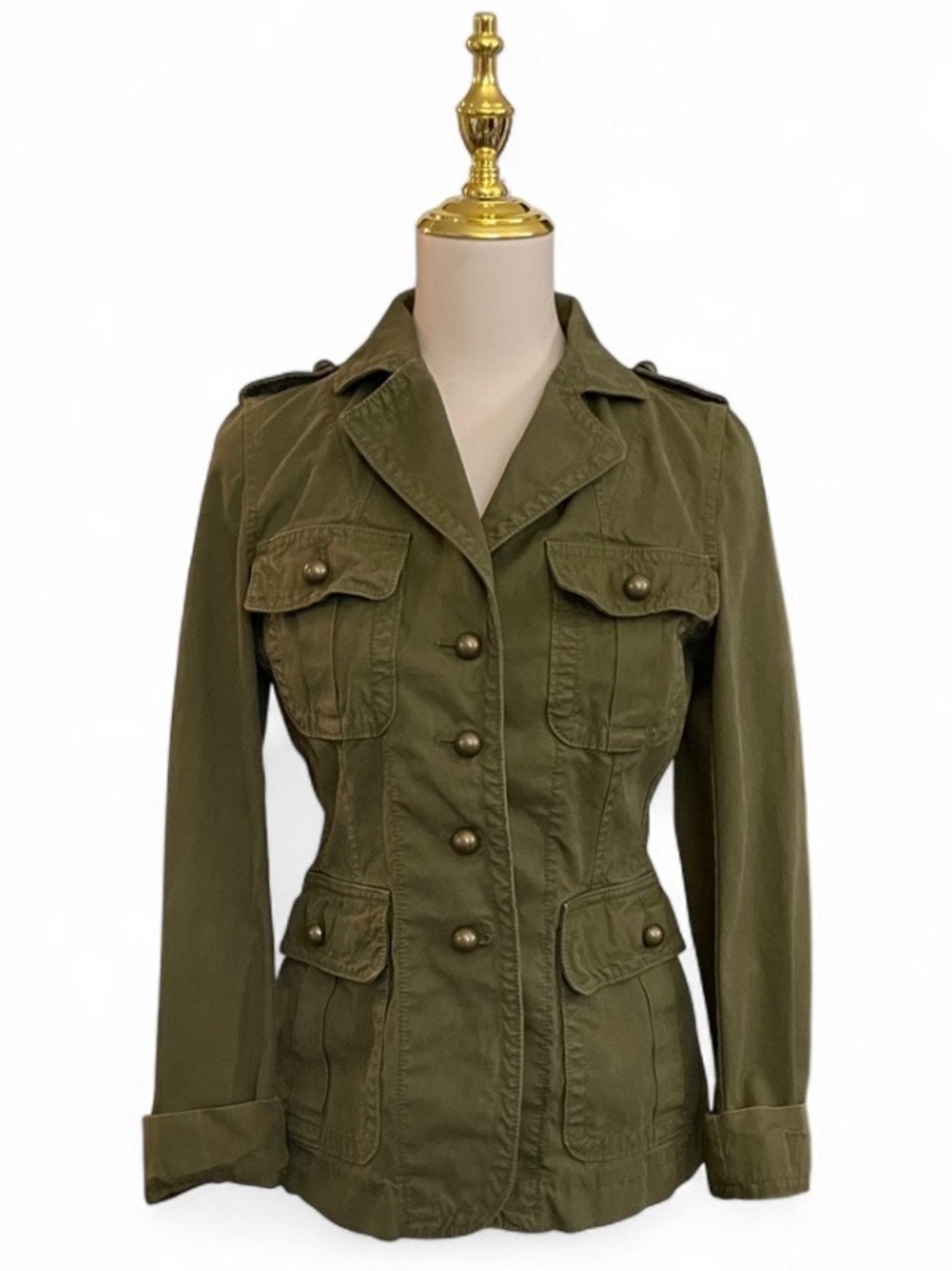 Vintage 80s 90s Banana Republic Safari Utility Jacket Olive Green Size 2